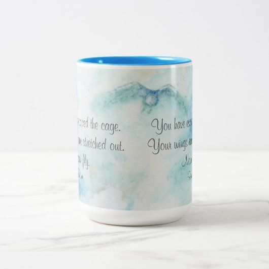 Rumi Artistic Snowy Owl Two-Tone Coffee Mok (Center)