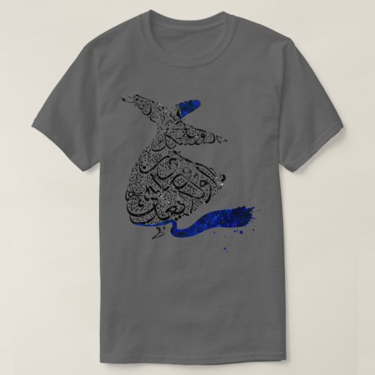 Rumi Calligraphy Blue T-shirt (Design voorkant)