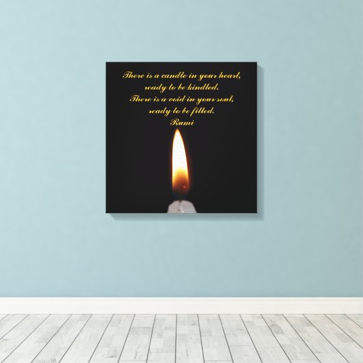 Rumi Candle in het hart Canvas Afdruk (Insitu (Houten vloer))