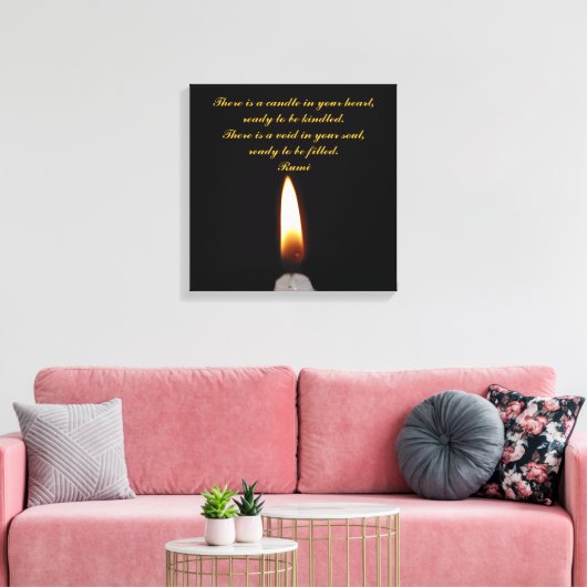 Rumi Candle in het hart Canvas Afdruk (Insitu (Woonkamer))