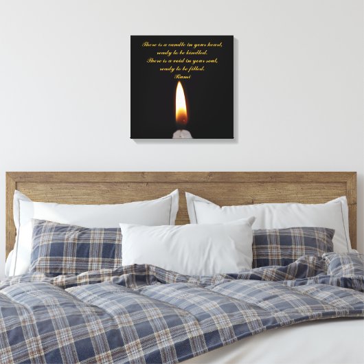 Rumi Candle in het hart Canvas Afdruk (Insitu (Slaapkamer))