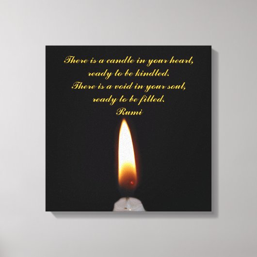 Rumi Candle in het hart Canvas Afdruk (Voorkant)