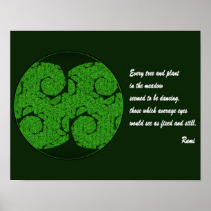 Rumi citeert Poster Art. Tree Mandala Inspiration.