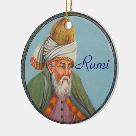 Rumi citeert versiering keramisch ornament (Links)