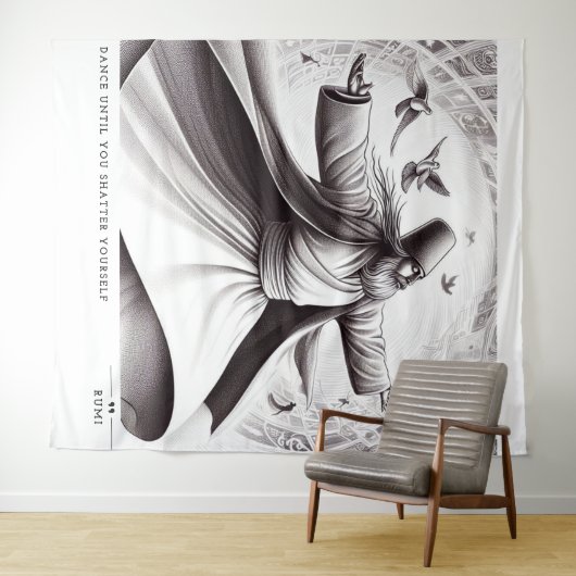 RUMI DANCE QUOTE ART WANDKLEED (In Situ (horizontaal))