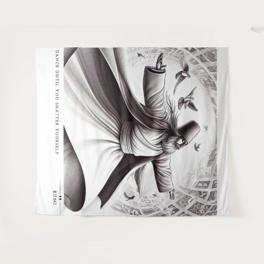 RUMI DANCE QUOTE ART WANDKLEED (Voorkant (horizontaal))