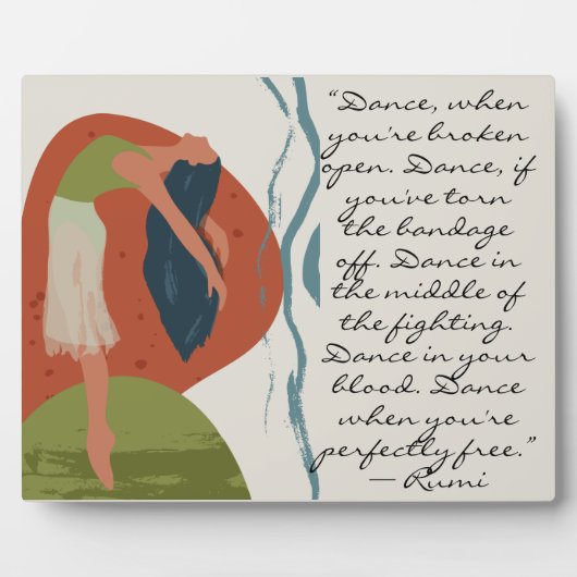 Rumi Dance Quote met Dancer Tabletop Fotoplaat (Voorkant)