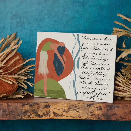 Rumi Dance Quote met Dancer Tabletop Fotoplaat (Zijkant)