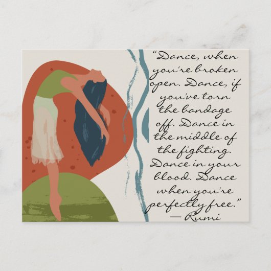 Rumi Dance Quote met danser Briefkaart (Voorkant)