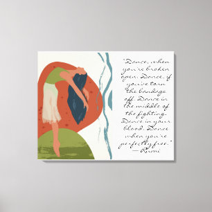 Rumi Dance Quote met danser Canvas Afdruk