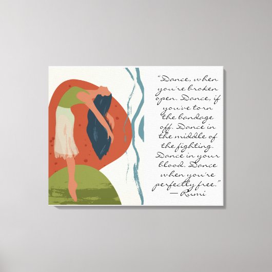 Rumi Dance Quote met danser Canvas Afdruk (Voorkant)