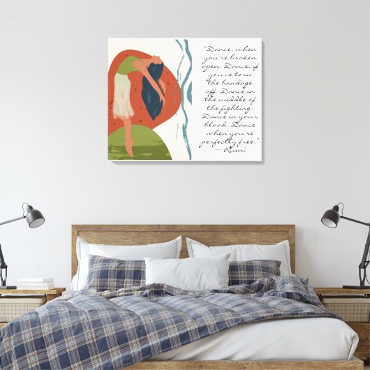 Rumi Dance Quote met danser Canvas Afdruk (Insitu (Slaapkamer))