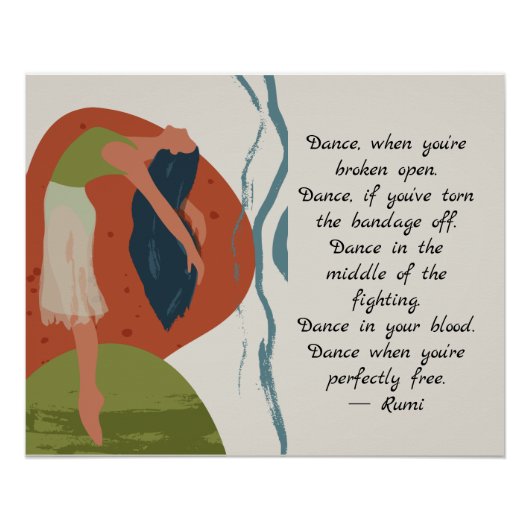 Rumi Dance Quote met danser Perfect Poster (Voorkant)