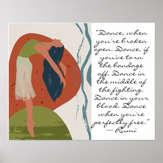 Rumi Dance Quote met danser Poster (Voorkant)