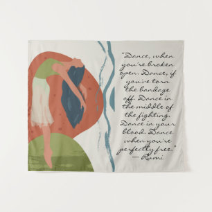 Rumi Dance Quote met danser Wandkleed