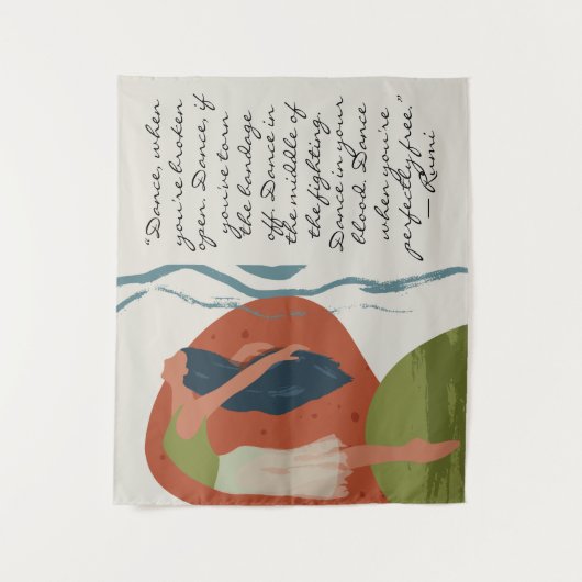 Rumi Dance Quote met danser Wandkleed (Voorkant)