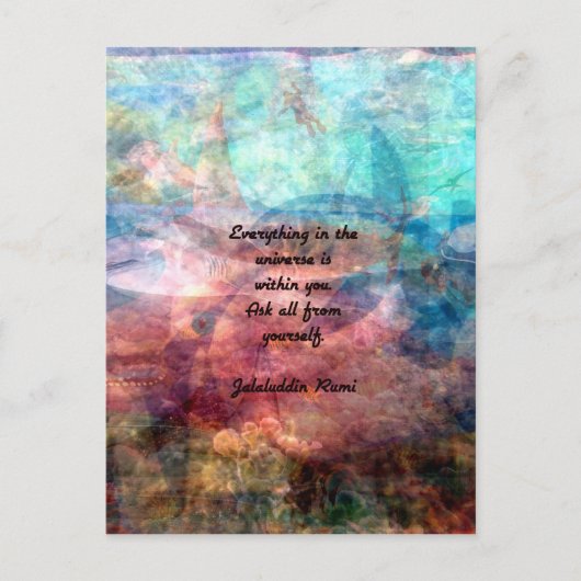 Rumi die citaat over energie en universeel gebruik briefkaart (Voorkant)