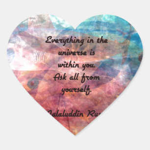 Rumi die citaat over energie en universeel gebruik hart sticker