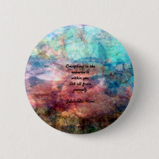 Rumi die citaat over energie en universeel gebruik ronde button 5,7 cm