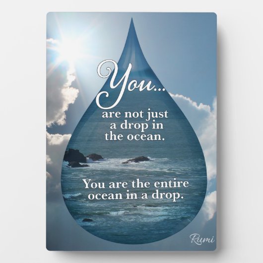 Rumi Drop in de Oceaan Fotoplaat (voorkant)