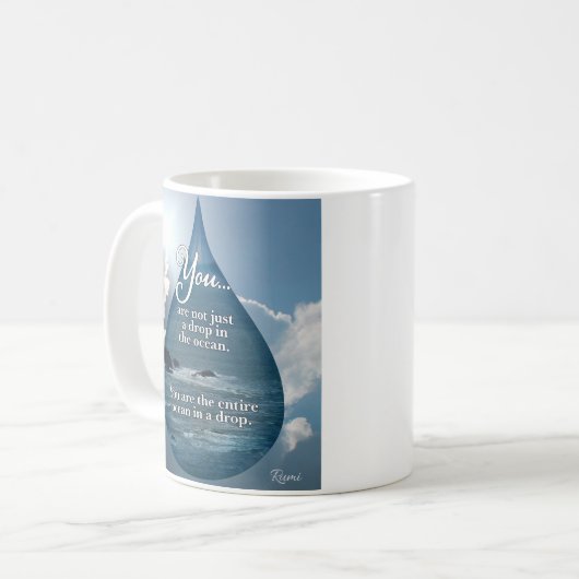 Rumi ~ Drop in Ocean Koffiemok (Voorkant links)