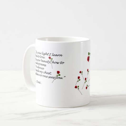 Rumi Heart Quote Mok (Voorkant links)