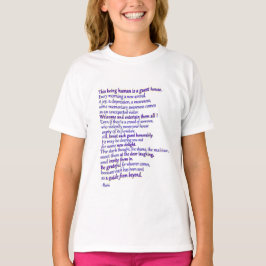 Rumi: het menselijk wezen is een gasthuis t-shirt