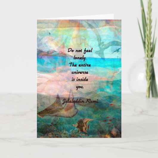 Rumi Inspiration Quote over het universum Kaart (Voorkant)