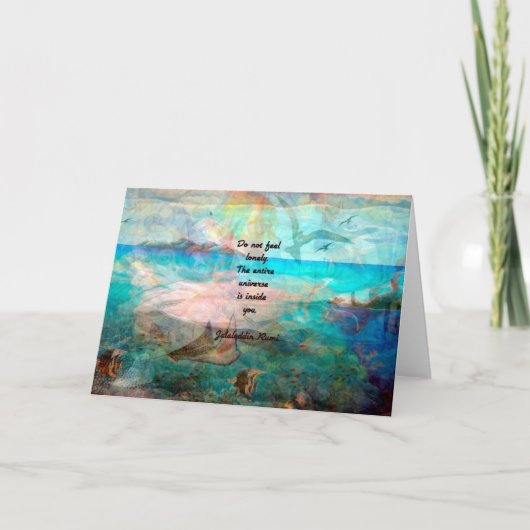 Rumi Inspiration Quote over het universum Kaart (Voorkant)