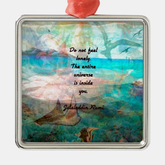 Rumi Inspiration Quote over het universum Metalen Ornament (Voorkant)