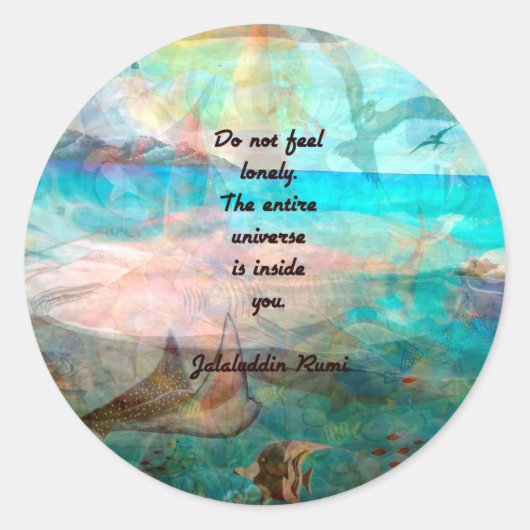 Rumi Inspiration Quote over het universum Ronde Sticker (Voorkant)
