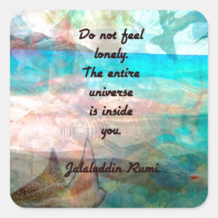 Rumi Inspiration Quote over het universum Vierkante Sticker