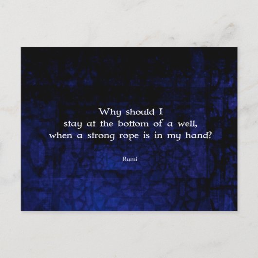 Rumi Inspirerend die het Citaat van de Actie neemt Briefkaart (Voorkant)