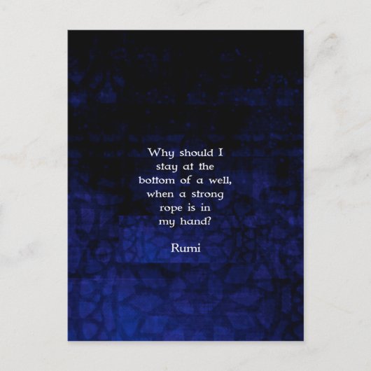 Rumi Inspirerend die het Citaat van de Actie neemt Briefkaart (Voorkant)