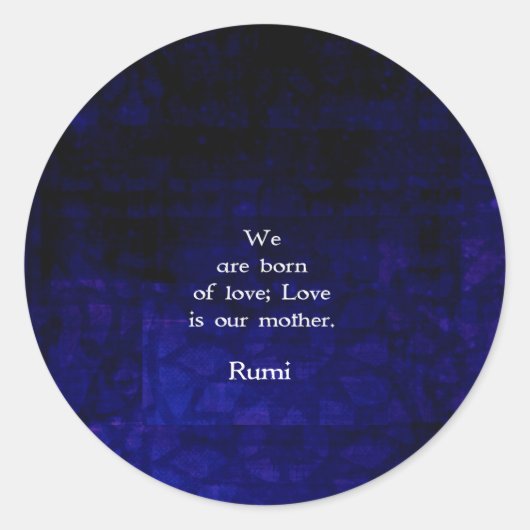 Rumi Inspirerend liefde citaat over gevoelens Ronde Sticker (Voorkant)