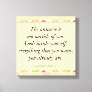 Rumi Inspirerend look binnen quotes Canvas Afdruk
