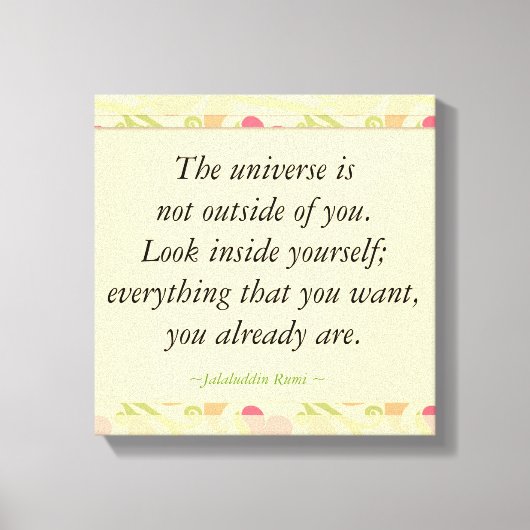 Rumi Inspirerend look binnen quotes Canvas Afdruk (Voorkant)