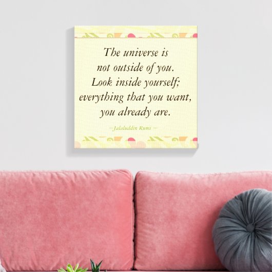 Rumi Inspirerend look binnen quotes Canvas Afdruk (Insitu (Woonkamer))