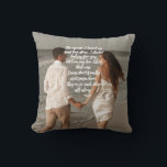 Rumi Liefdesverhaal Voeg Jouw Foto Gedicht Toe  Kussen<br><div class="desc">Wat een inspirerende en geweldige combinatie: poëzie van Rumi,  de beroemde 13e-eeuwse mystieke dichter,  en het geweldige foto van het verliefde paar/de pasgetrouwden dat hun Liefdesverhaal perfect beschrijft.  Ideaal geschenk en aandenken voor blijvende romantische herinneringen</div>