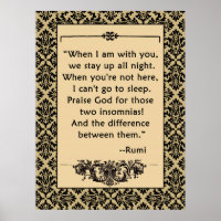 RUMI LOVE Citaat op Poster of Druk