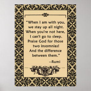 RUMI LOVE Citaat op Poster of Druk