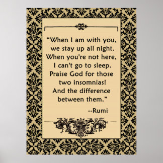 RUMI LOVE Citaat op Poster of Druk