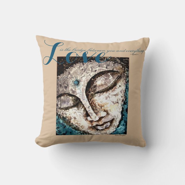 Rumi Love Quote Buddha Waterverf Art Sierkussen (Voorkant)