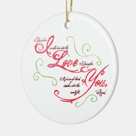 Rumi Love Quote Ornament (Links)