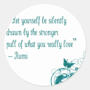Rumi love quote ronde sticker