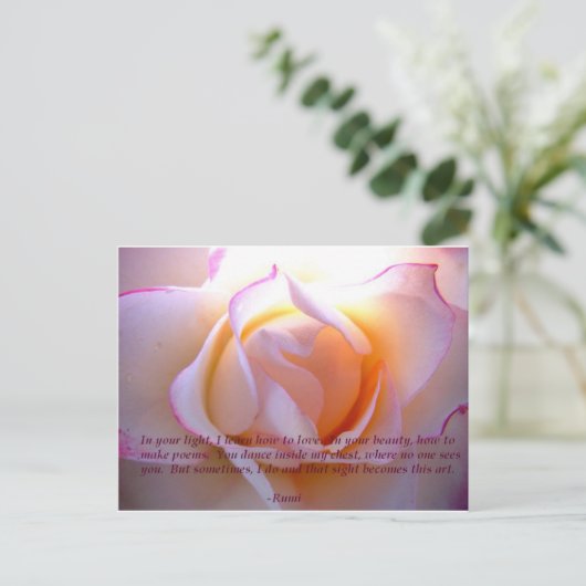Rumi loverose briefkaart (Staand voorkant)