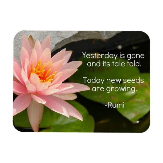 Rumi Magneet met Roze Lotus Bloem (Horizontaal)