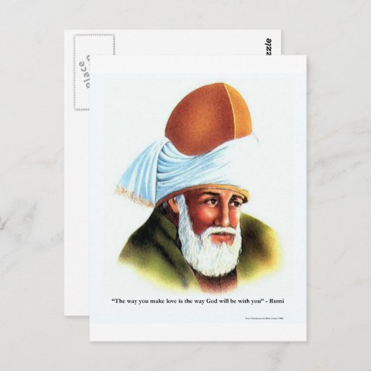 Rumi "make Love"-prijsopgave voor T - shirts Mokke Briefkaart (Voorkant / Achterkant)