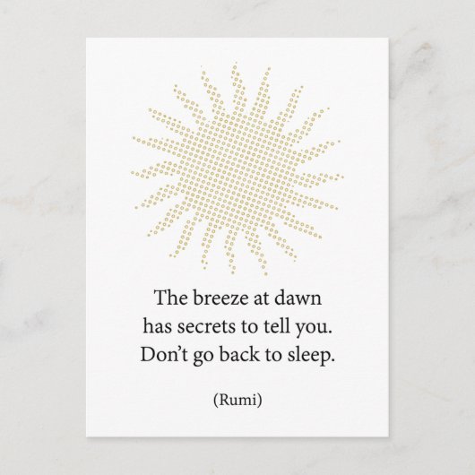 Rumi Morning Poetry Briefkaart (Voorkant)