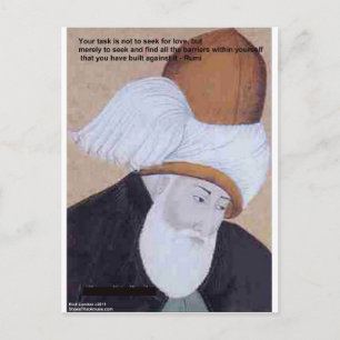 Rumi "Obstacles Van Liefde" Citaat Op Cadeaus T-sh Briefkaart